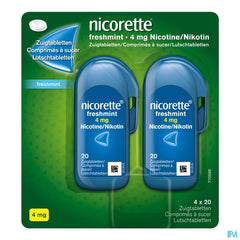 Nicorette® Freshmint Comprimés à sucer — pour arrêter de fumer — 80 pièces, 4 mg de nicotine