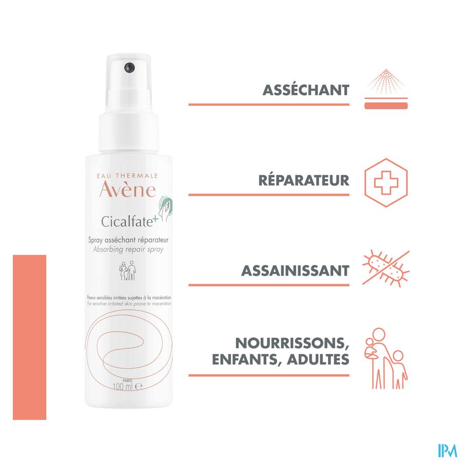 Eau Thermale Avène CICALFATE+ Spray Asséchant Réparateur Peaux Irritées Sujettes à Macérations