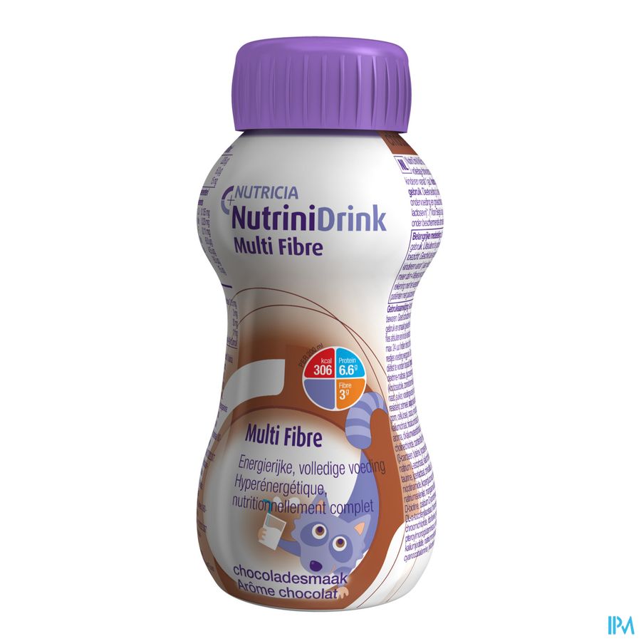 NutriniDrink Multi Fibre Arôme Chocolat Bouteille 200ml