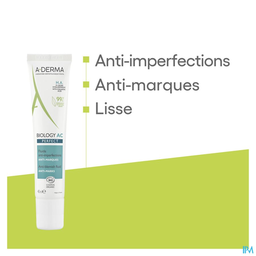 A-DERMA BIOLOGY AC PERFECT Fluide Anti-Imperfections  - Peaux adultes grasses à imperfections et à tendance acnéique