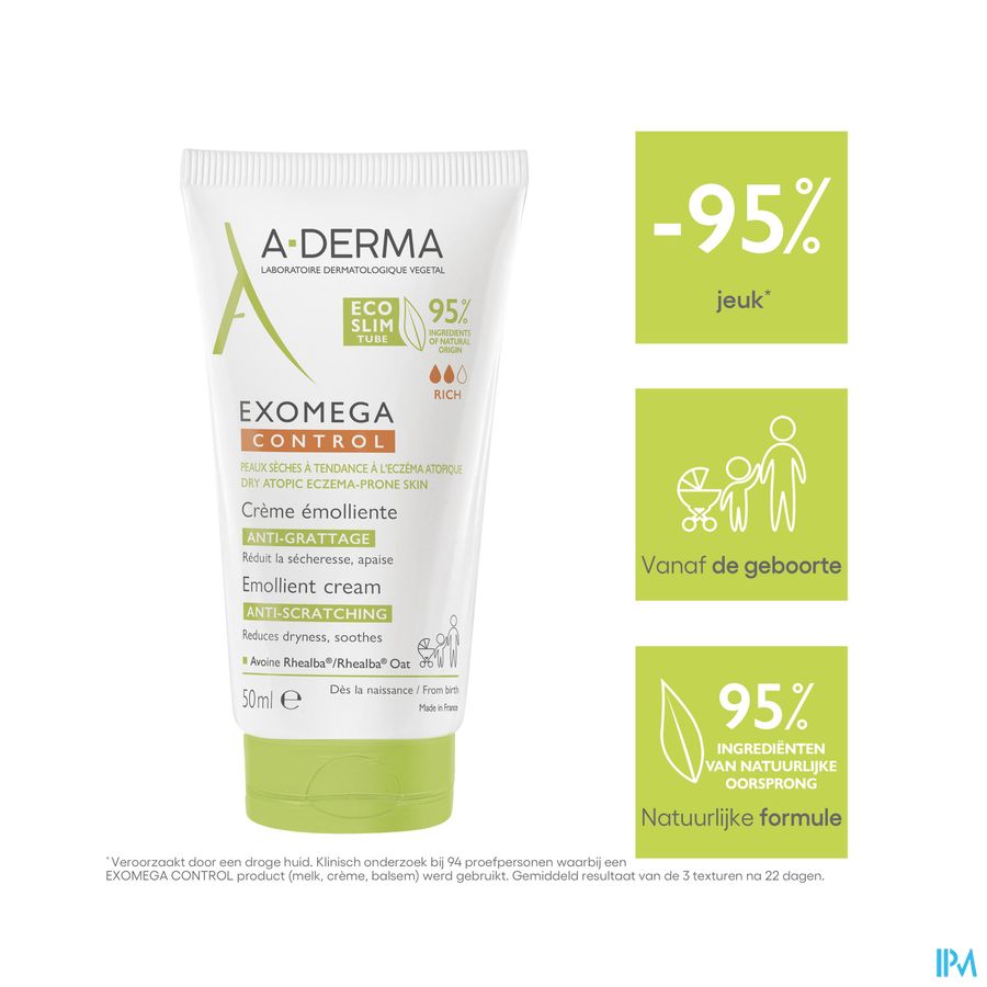 A-Derma Exomega control crème émolliente anti-grattage peau à tendance atopique 400ml