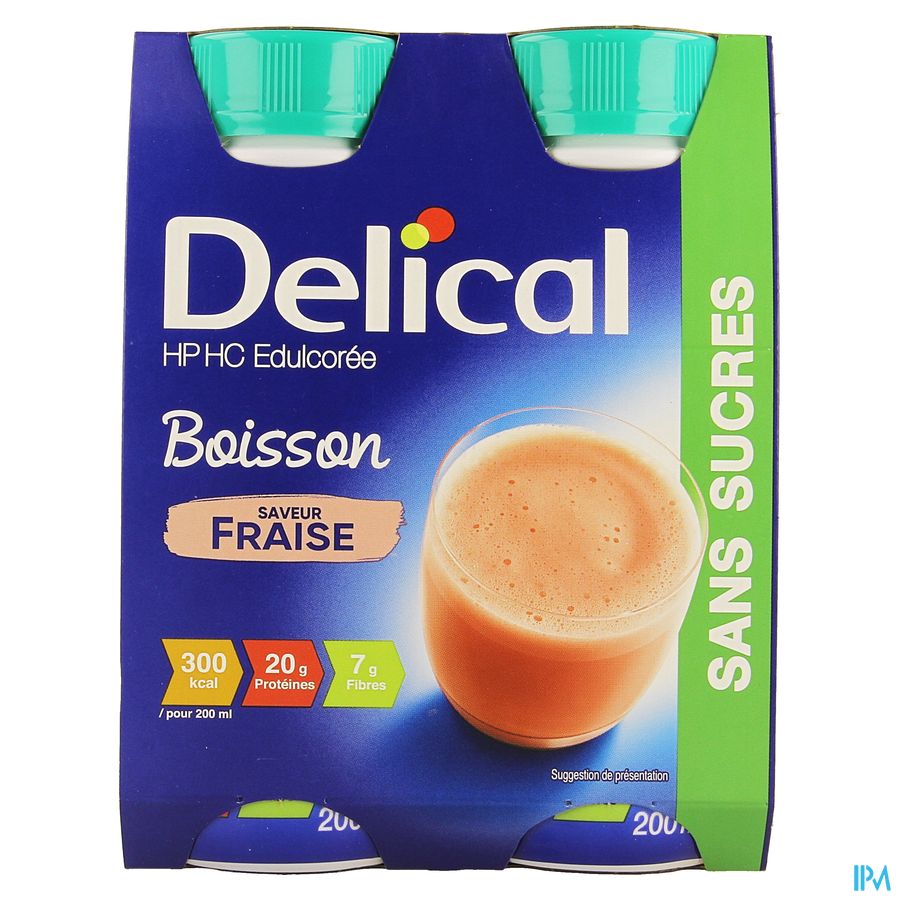 Delical Boisson Hp-hc S/sucre Fraise 4x200ml