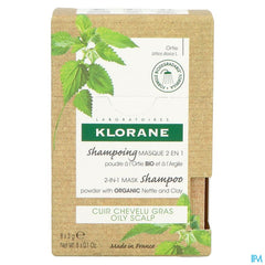 Klorane - Shampoing masque à la poudre d’Ortie BIO – cuir chevelu gras