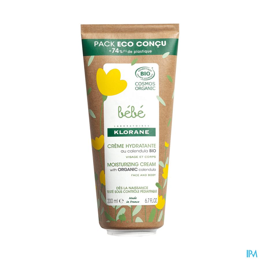 Klorane Crème hydratante certifiée BIO au Calendula - Visage et Corps - Bébé