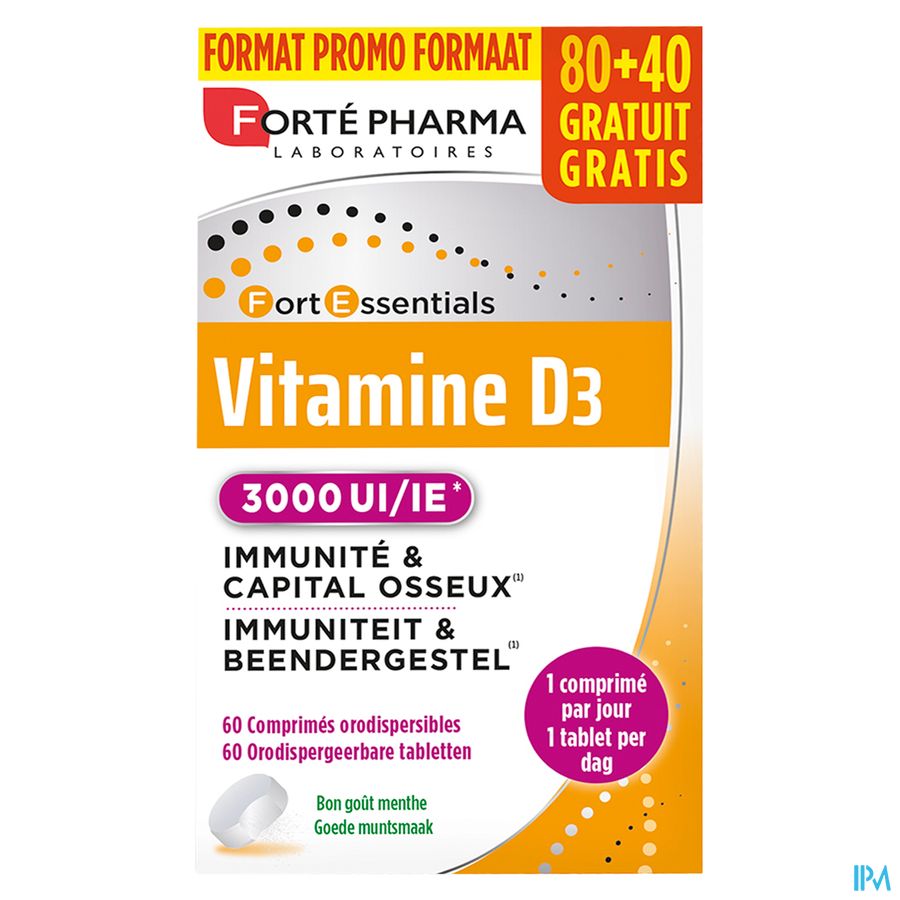 Vitamine D3 3000 UI Caps 120