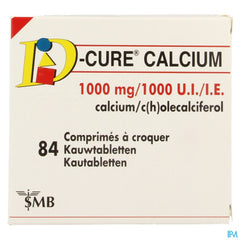D Cure Calcium 1000mg/1000ui Comp Croquer 84