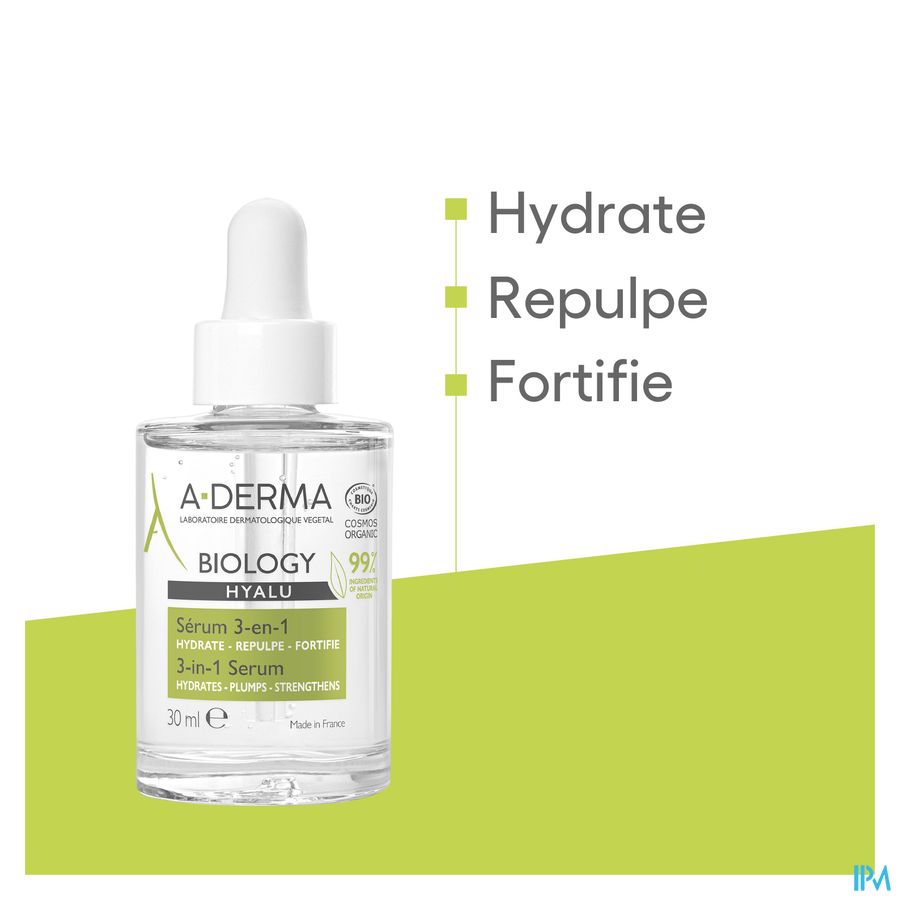A-DERMA BIOLOGY HYALU Sérum 3-en-1  à l'Acide Hyaluronique