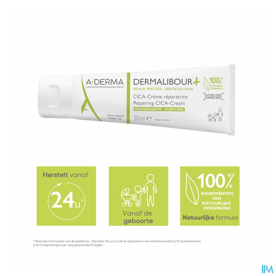 A-Derma Dermalibour+ Cica Crème Réparatrice assainissante Peau irritée cicatrices 100ml