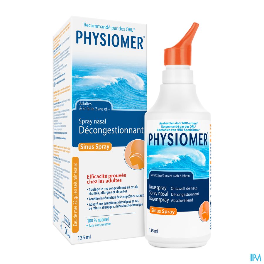 Physiomer® Sinus Spray Nasal 135ml-Nez Bouché En Cas D'Allergie,Sinusite,Rhinite