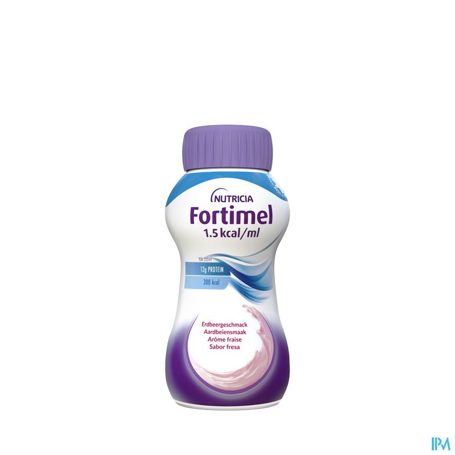 Fortimel 1.5kcal Arôme Fraise Complément Nutritionnel Dénutrition Bouteilles 4x200ml