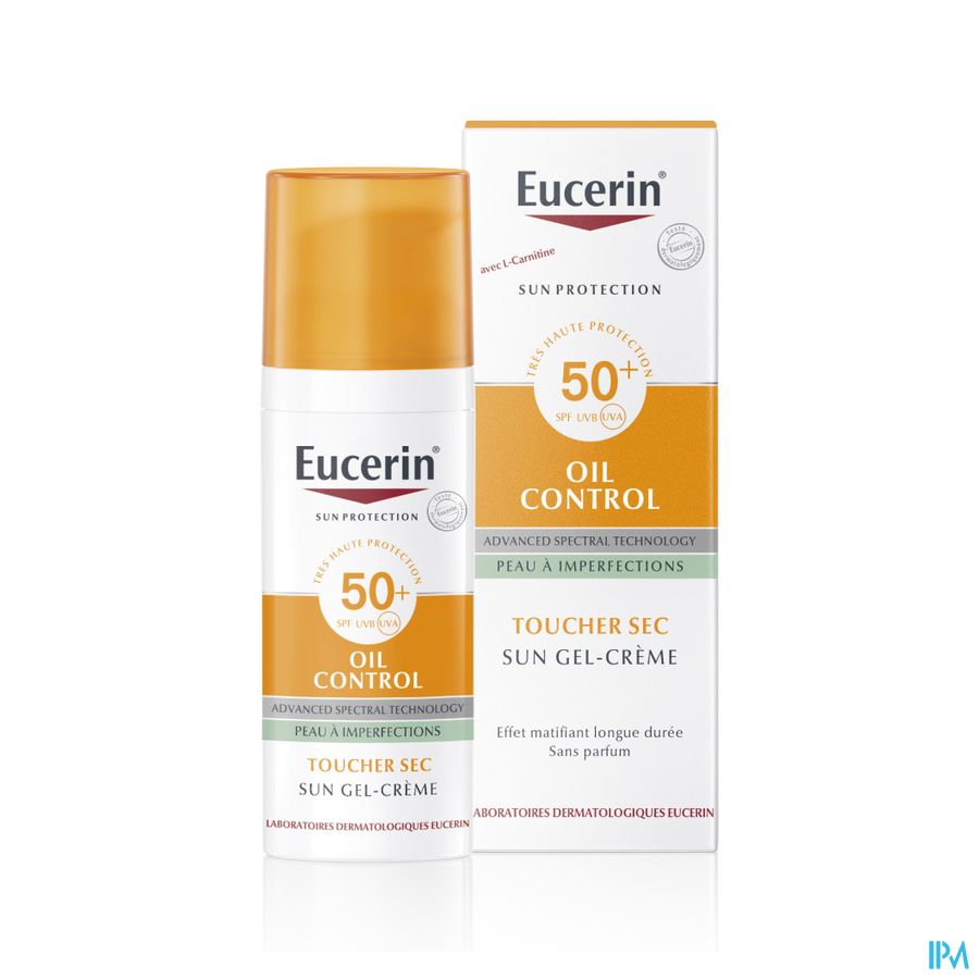 Sun Oil Control SPF 50+ Toucher Sec Gel-Crème Peau à Imperfections et Grasse avec pompe 50ml