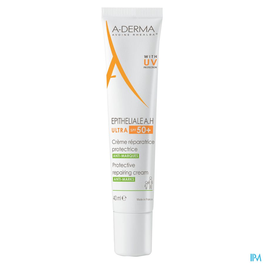 A-DERMA - EPITHELIALE A.H ULTRA SPF50+ CREME REPARATRICE ET PROTECTRICE ANTI-MARQUES - Peaux fragilisées, anti-marques cicatricielles et pigmentaires, post-acte dermatologique ou esthétique superficiel 100ml