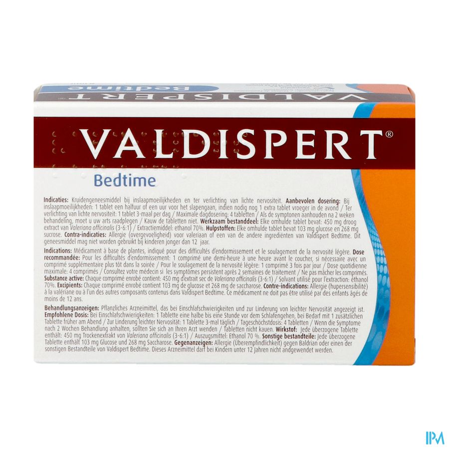 Valdispert Bedtime 40 comprimés - problèmes d'endormissement