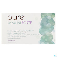 Pure Immuni Forte. Adultes. Vitamine C, D, Zinc, Selenium. Immunité. 15 comprimés.