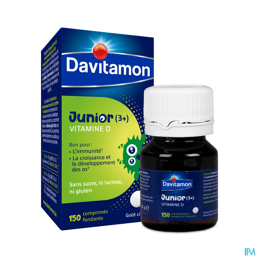Davitamon® Junior Vitamine D 150 Comprimés À Partir De 3 Ans - Goût Citron