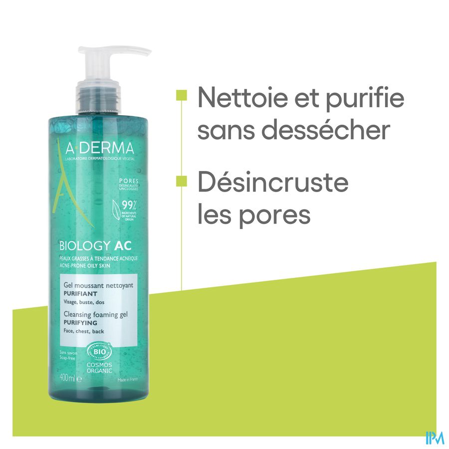 A-DERMA BIOLOGY AC GEL MOUSSANT - Peaux grasses à tendance acnéique