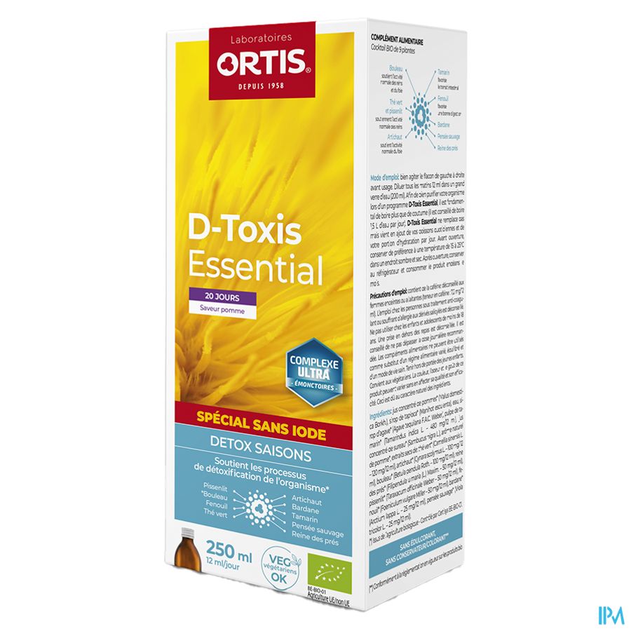 D Toxis Essential Sans Iode Pommes Bio 250ml