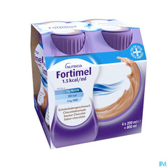 Fortimel 1.5kcal Arôme Chocolat Complément Nutritionnel Dénutrition Bouteilles 4x200ml