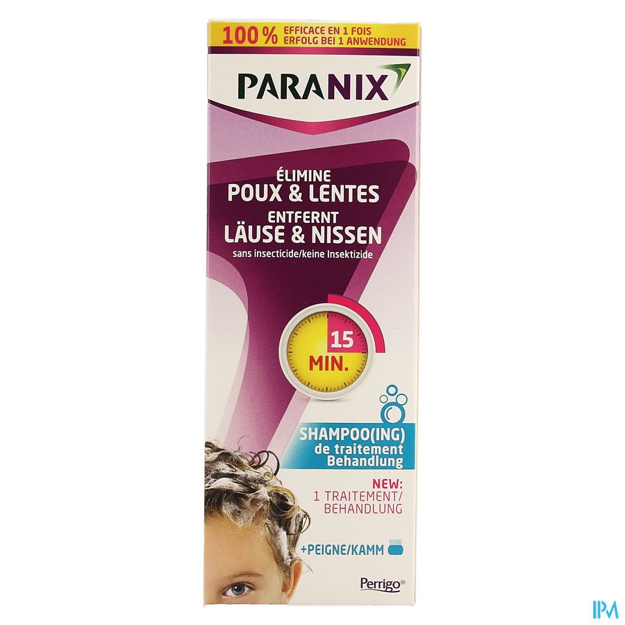 Paranix® Shampooing De Traitement Anti-Poux Et Anti-Lentes 15 Min 200 ml + Peigne