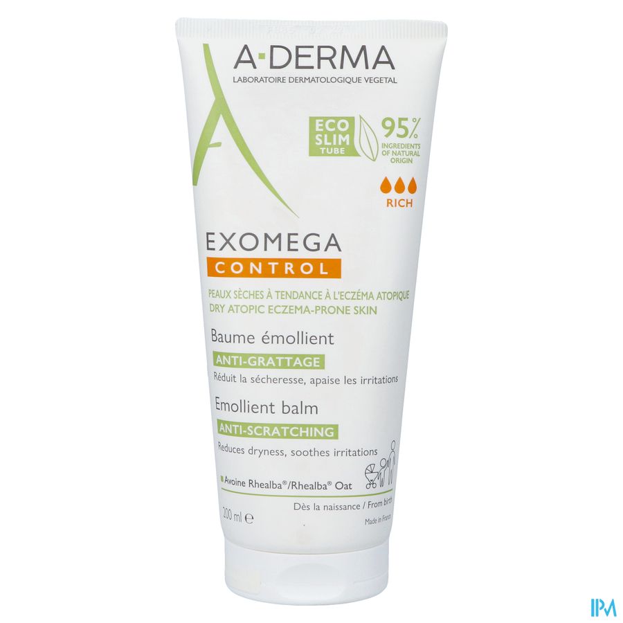 A-Derma Exomega Control Baume emollient Anti-grattage peau à tendance atopique 400ml