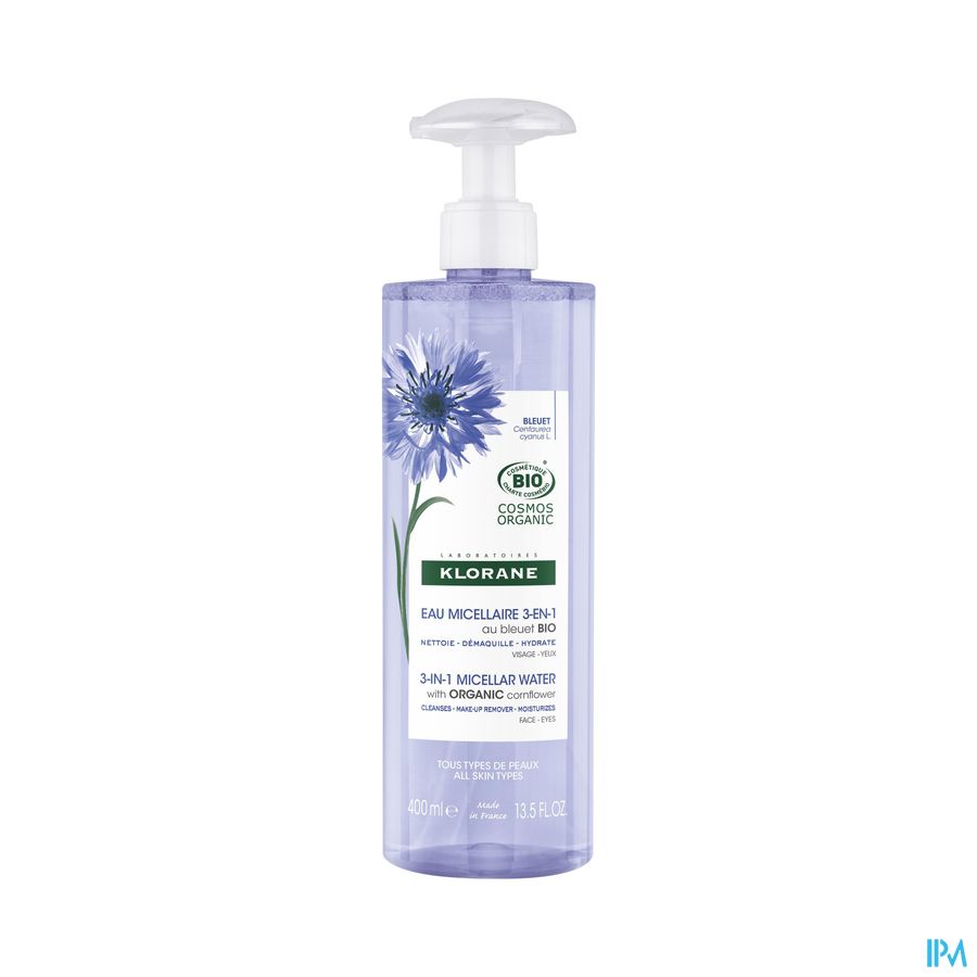 Klorane Visage Bleuet Eau Micellaire Bio 400ml Nf