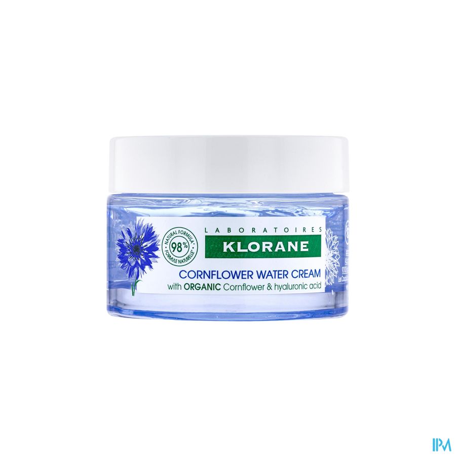 Klorane - Crème d’Eau de Bleuet au Bleuet BIO et Acide hyaluronique - Visage et yeux crème rafraichissante et défatigante
