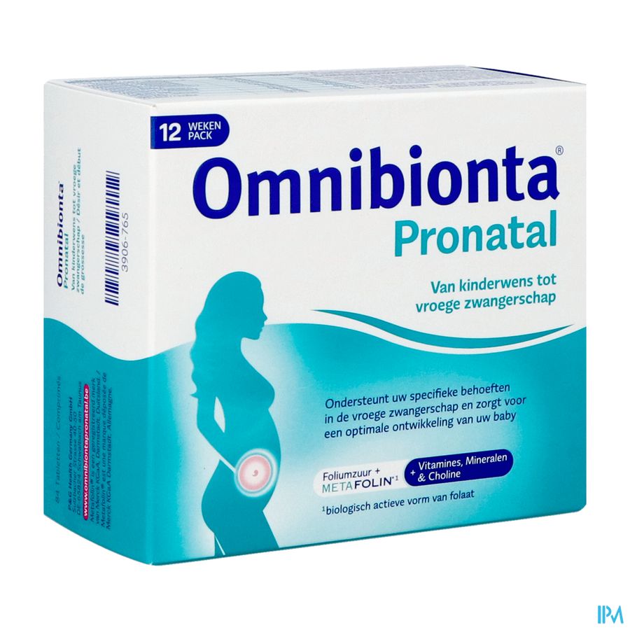 Omnibionta Pronatal: Désir et début de grossesse - Boîte 12 semaines (84 comprimés)