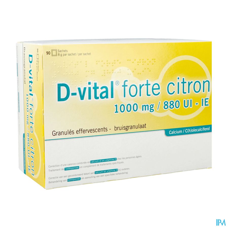 D-vital Forte Citron 1000mg/880ui Efferv. Sach 90