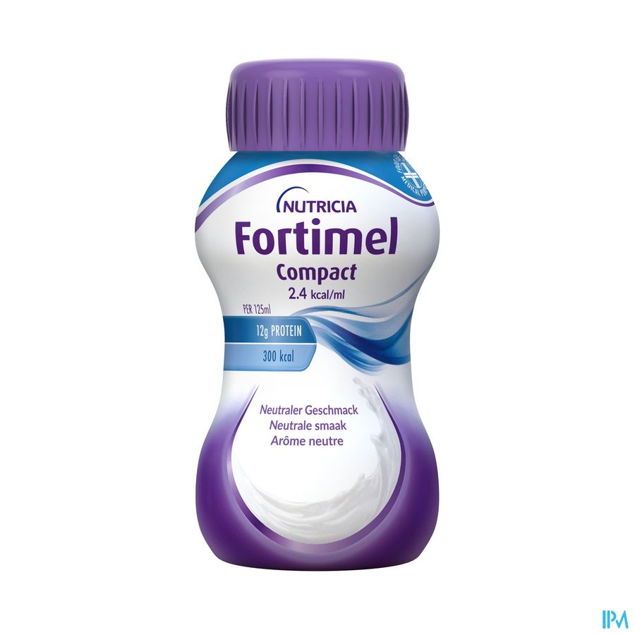 Fortimel Compact 2.4kcal Arôme Neutre Complément Nutritionnel Dénutrition Bouteilles 4x125ml