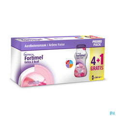 Fortimel Extra 2kcal Promopack 4+1 Goût Fraise Bouteilles 5x200ml