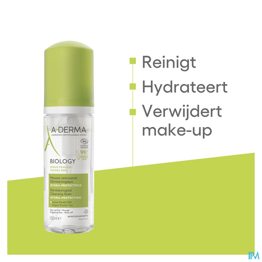 A-DERMA Mousse nettoyante dermatologique hydra-protectrice BIOLOGY