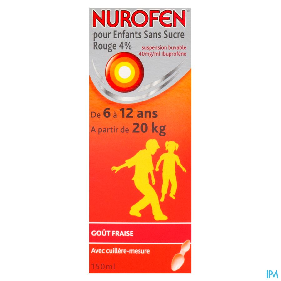 Nurofen Enfant S/sucre 4% Fraise Susp Buv 150ml