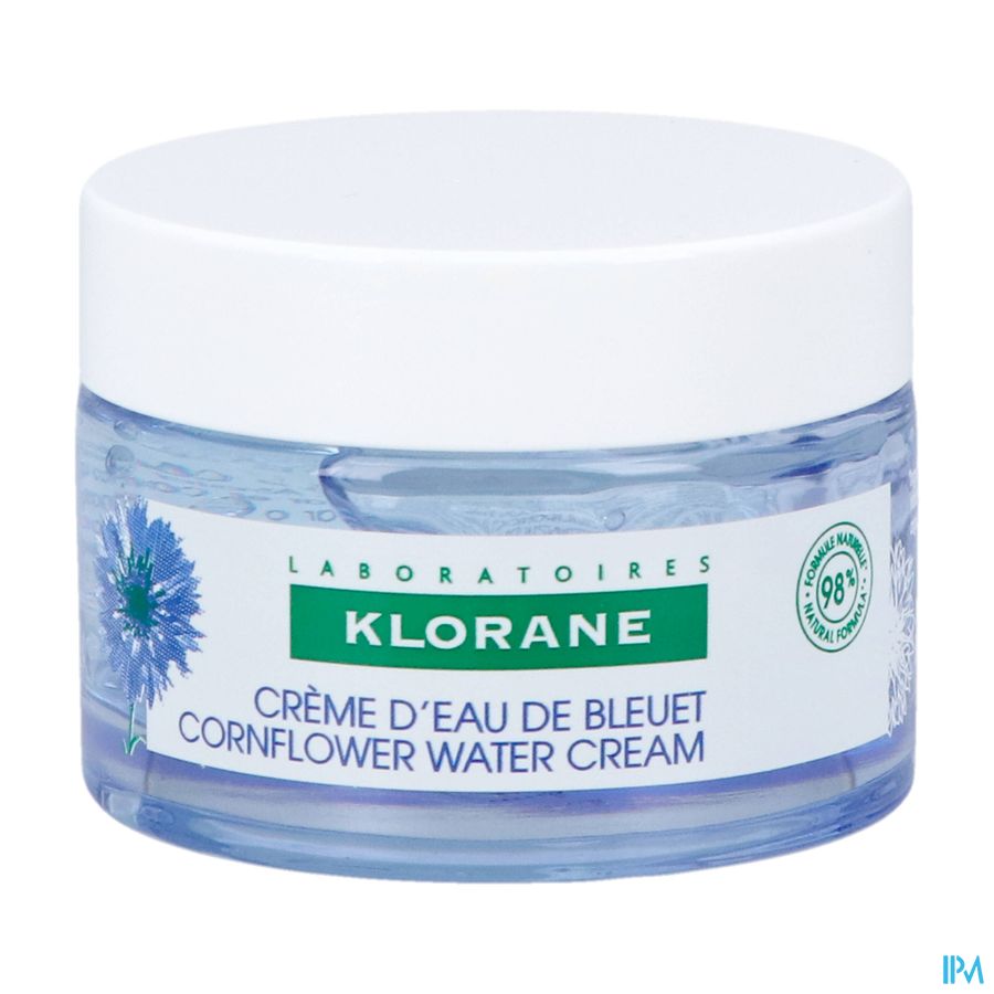 Klorane - Crème d’Eau de Bleuet au Bleuet BIO et Acide hyaluronique - Visage et yeux crème rafraichissante et défatigante