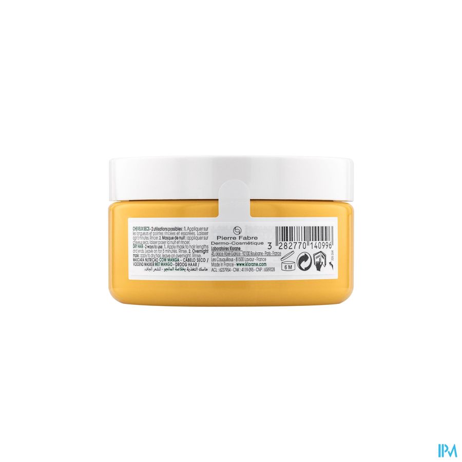 Klorane - Masque nutrition à la Mangue - Cheveux secs
