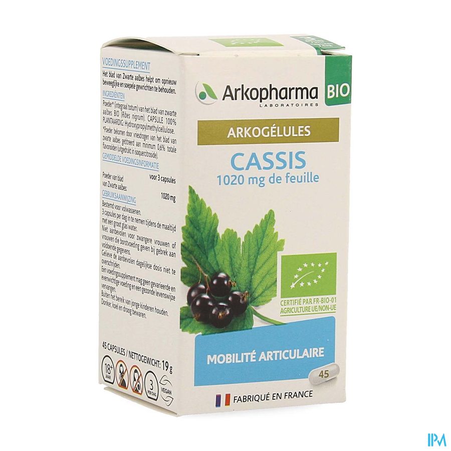 Arkopharma Arkogélules Cassis Bio Mobilité Articulaire 45 Gélules