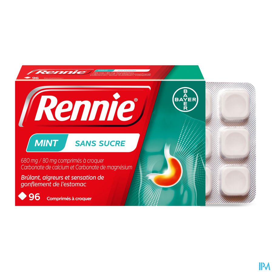 Rennie Mint S/sucre Comp A Croquer 96