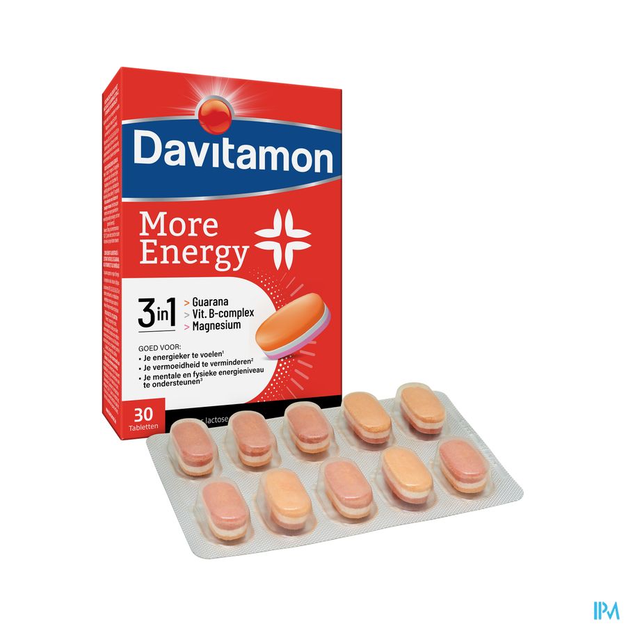 Davitamon® More Energy 3 En 1 30 Cpr.: Énergie Mentale & Physique, Contre Fatigue