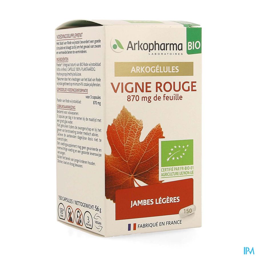 Arkogelules Vigne Rouge Bio Caps 150 Nf