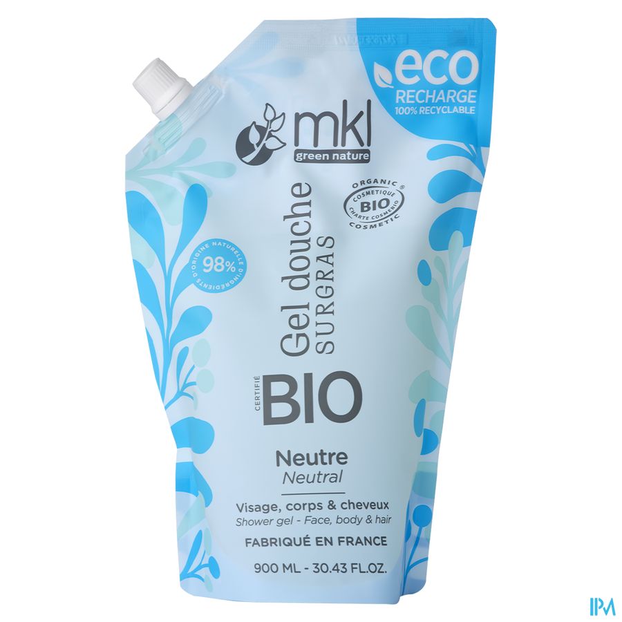 Mkl Gel Douche Bio Neutre Recharge 900ml