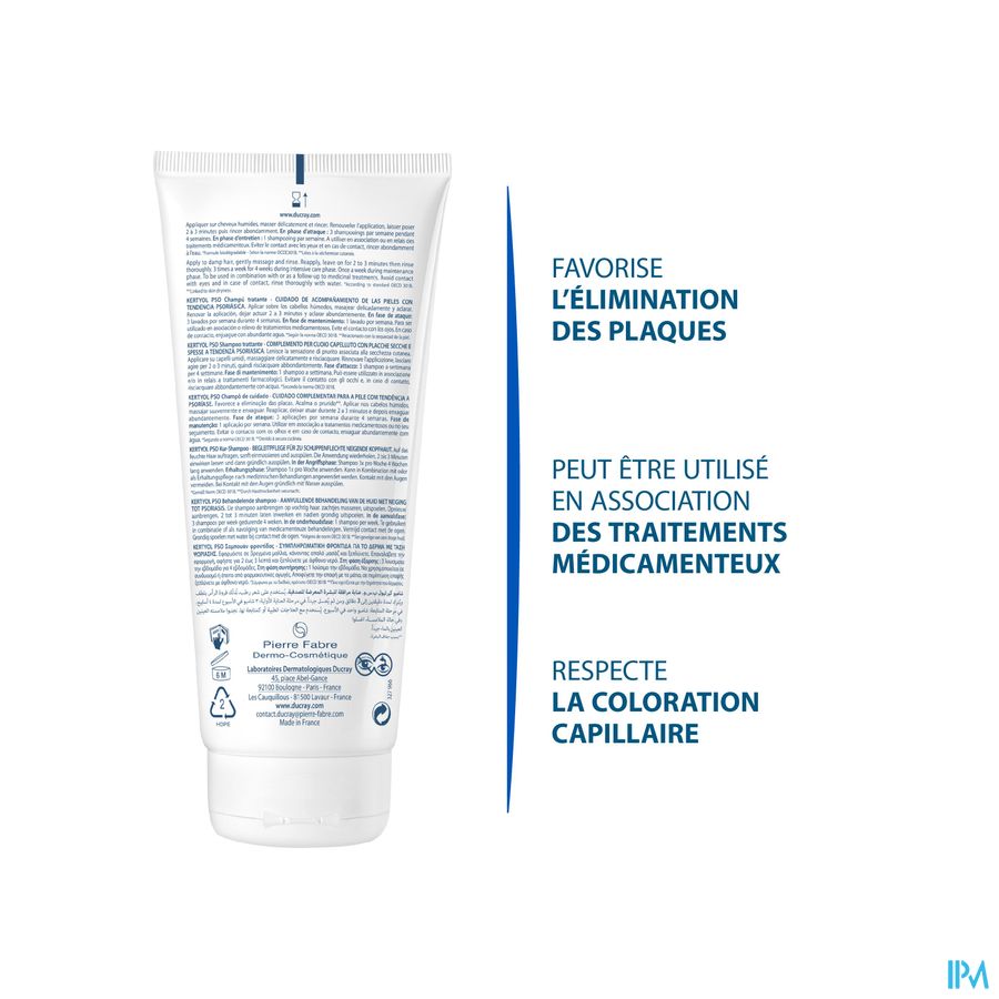 Ducray KERTYOL P.S.O. Shampooing traitant - Soin d'accompagnement des peaux à tendances psoriasique