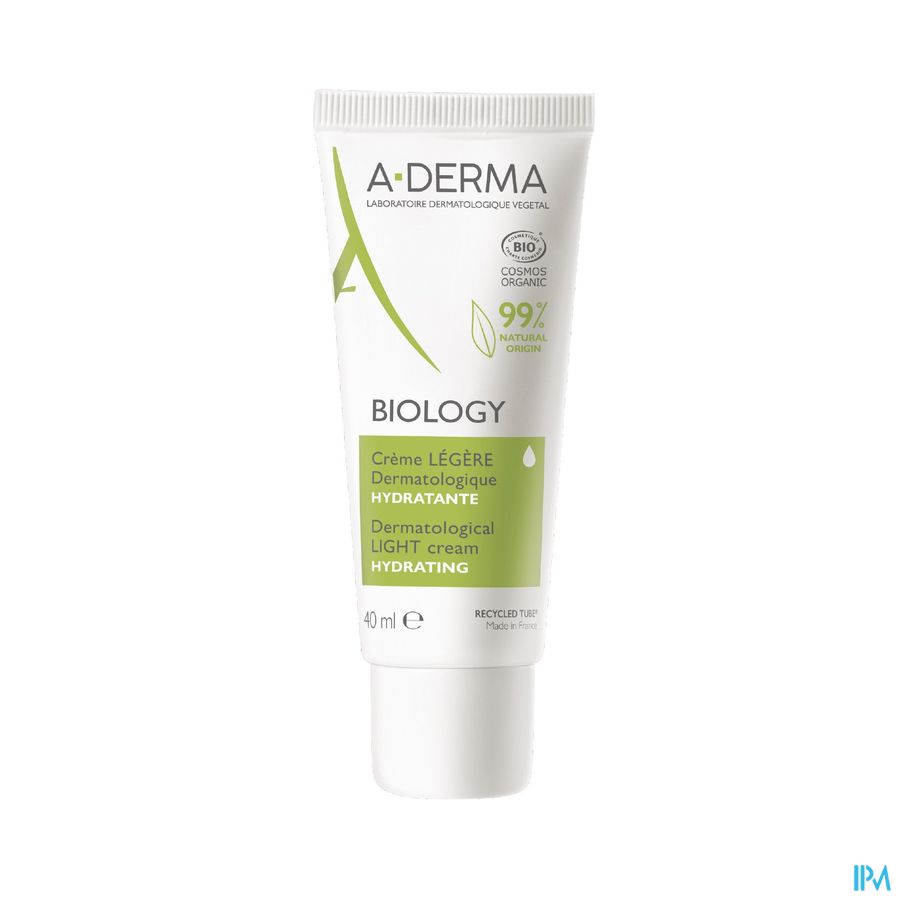 A-DERMA - BIOLOGY CRÈME LÉGÈRE DERMATOLOGIQUE HYDRATANTE - Crème visage hydratante légère - BIOLOGY