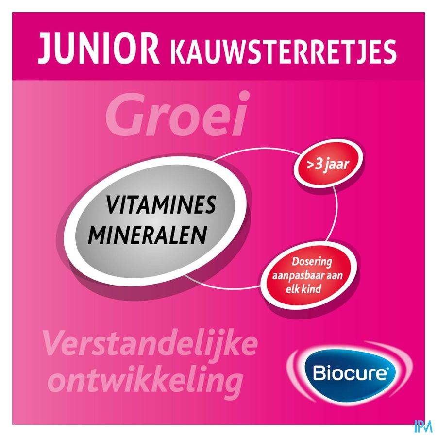 Biocure Junior Etoiles à Croquer croissance, multivitamine - 60 pièces