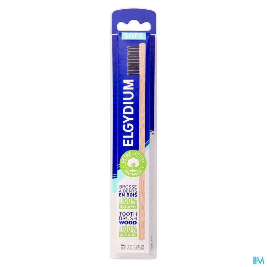 ELGYDIUM Brosse à dents Éco-responsable en bois