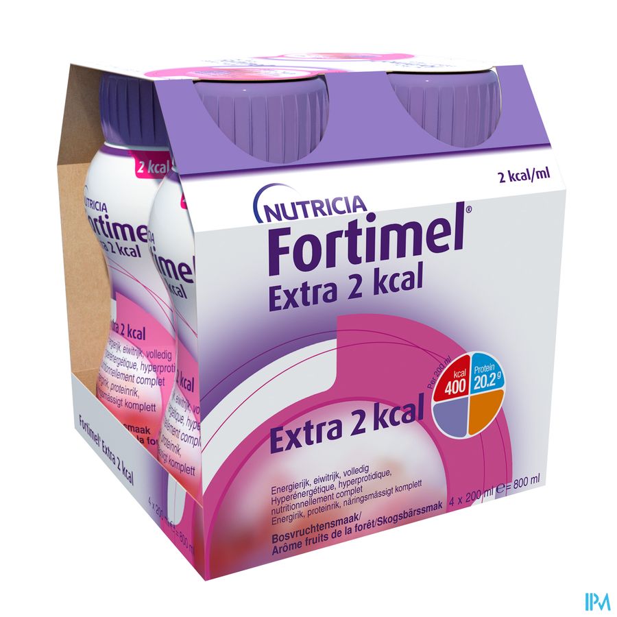 Fortimel Extra 2kcal Goût Fruits De La Forêt Bouteilles 4x200ml