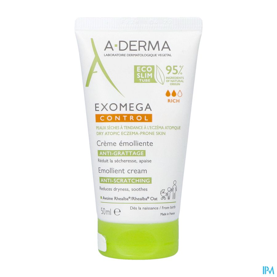 A-DERMA — EXOMEGA CONTROL — CRÈME ÉMOLLIENTE anti-grattage peau à tendance atopique