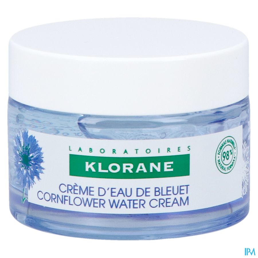 Klorane - Crème d’Eau de Bleuet au Bleuet BIO et Acide hyaluronique - Visage et yeux crème rafraichissante et défatigante