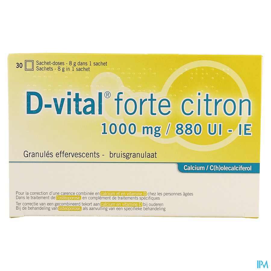 D-vital Forte Citron 1000mg/880ui Efferv. Sach 30