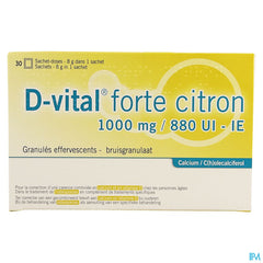 D-vital Forte Citron 1000mg/880ui Efferv. Sach 30