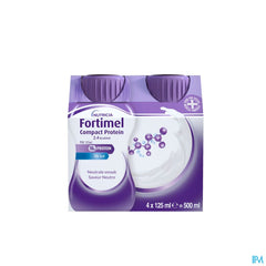 Fortimel Compact Protein 2.4kcal Saveur Neutre Complément Nutritionnel Dénutrition Bouteilles 4x125 ml
