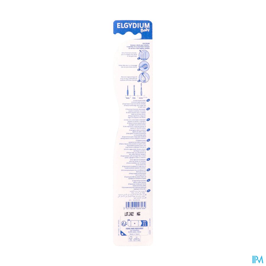 ELGYDIUM Baby - Brosse à dents bébé 0 à 2 ans